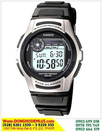 Casio W-213-1AV; Đồng hồ điện tử Pin 10 năm Casio W-213-1AV chính hãng| Bảo hành 2 năm